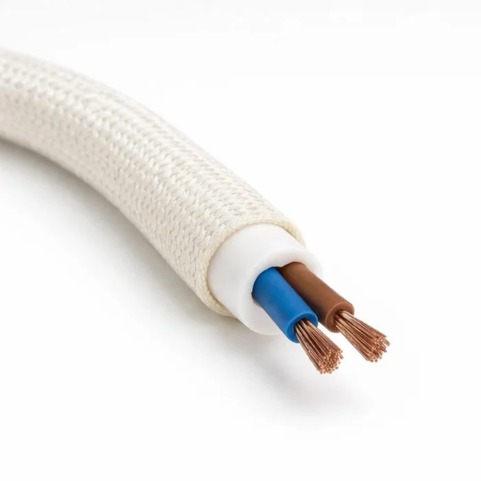 Dekoratif Kumaş Aydınlatma Elektrik Kablosu (2x0,50 TTR) (Ekru) 1 Metre