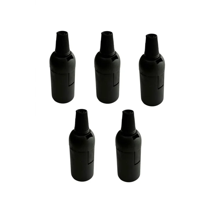 Italyan E14 Duy (MİNİ DUY) Bakalit Geçmeli Düz Duy Siyah (250V-2A) 5 Adet