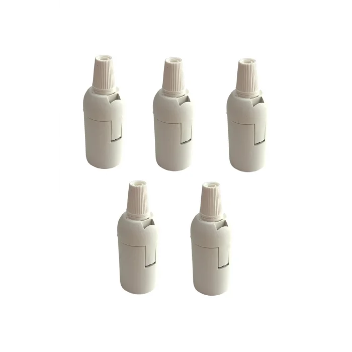 Italyan E14 Duy (MİNİ DUY) Bakalit Geçmeli Düz Duy Beyaz (250V-2A) 5 Adet