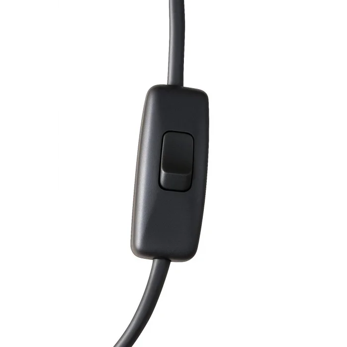 E27 Duylu 4 Metre Arapuarlı (Aç Kapat Anahtar) Yaylı Duy (2X0,50) (Siyah) 65W