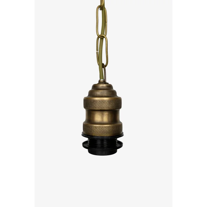 Dekoratif Sarkıt Avize Başlığı Takılabilir E27 Duy 60cm Metal Zincirli Eskitme B05