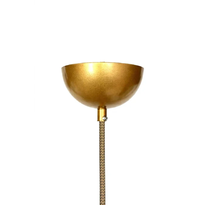 Dekoratif Sarkıt Avize Başlığı Takılabilir E27 Duy 70cm Metal Zigzag Kumaş Örgü Kablo Gold B01