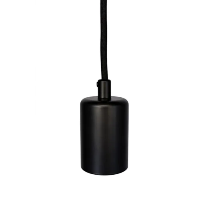 Dekoratif Sarkıt E27 Duy 70cm Metal Kumaş Örgü Kablo Siyah D11