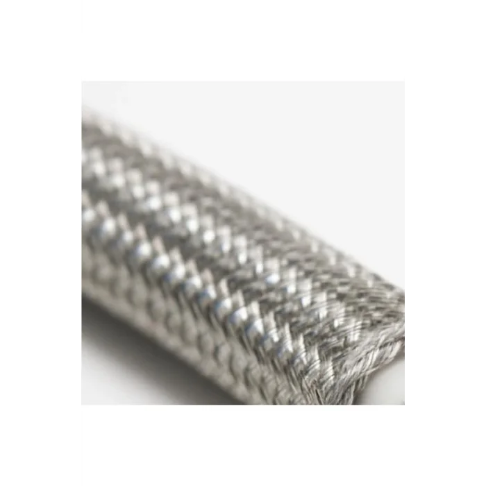 E27 Duy, Kumaş Örgü Kablolu, Arapuar Anahtarlı Fiş (2X0,50) Simli Gümüş 2 Metre