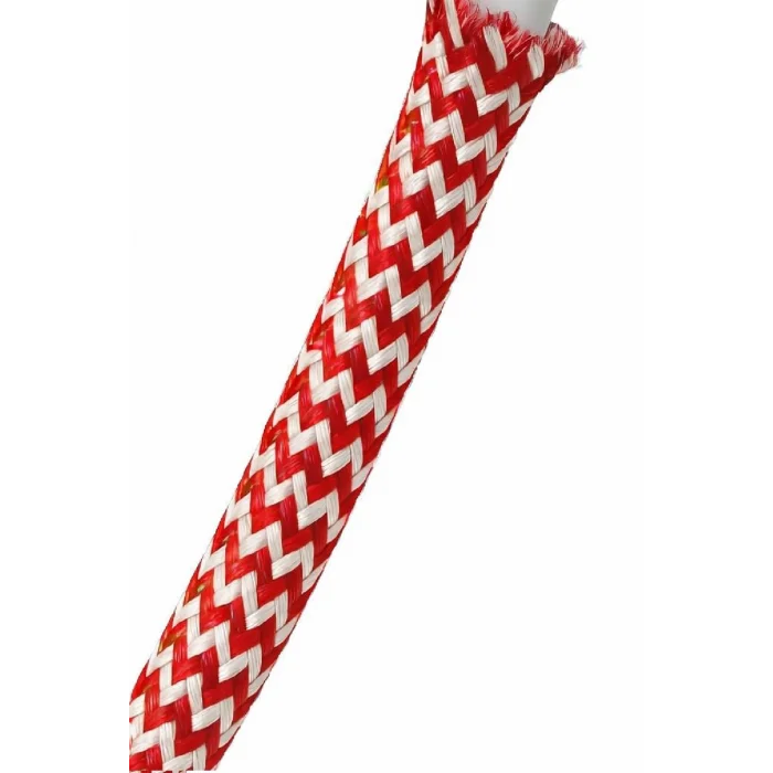 E27 Duy, Kumaş Örgü Kablolu, Arapuar Anahtarlı Fiş (2X0,50) Kırmızı-Beyaz Zigzag 2 Metre