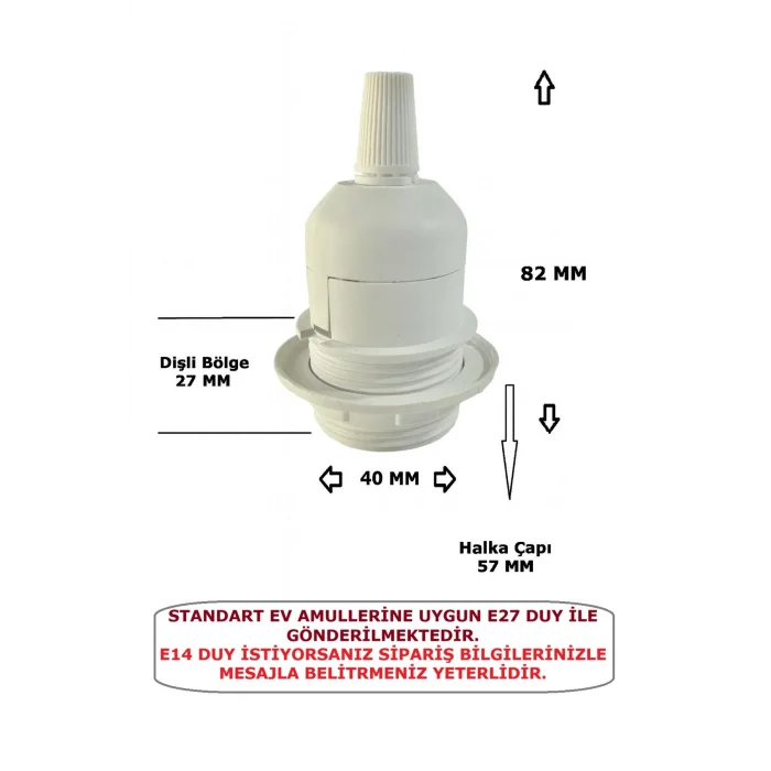 E27 Duy, Kumaş Örgü Kablolu, Arapuar Anahtarlı Fiş (2X0,50) Haki-Kahve Zigzag 2 Metre