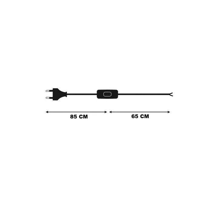 Fişli Arapuarlı Kablo (Yassı)- Anahtarlı (2X0,50) Beyaz - 1,5 Metre