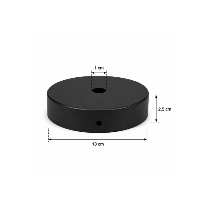 Aplik Arkası veya Avize Tavan Rozansı 10Cm (Mat Siyah) Metal