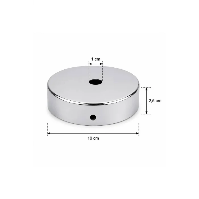 Aplik Arkası veya Avize Tavan Rozansı 10Cm (Parlak Gümüş) Metal