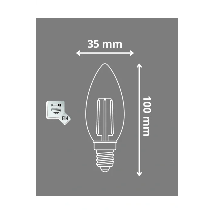 E14 Buji Ampul Beyaz 6500K (7W - 500 Lümen)