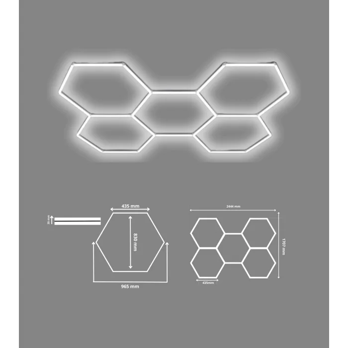 Altıgen Lineer Led Armatür Beyaz 240W 6500K Kolay Kurulum