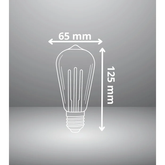 Çizgili Armut Tasarım E27 Rustik Ampul Vintage Amber (4,5W - 500 Lümen)-(KIRILMAZ PLASTİK GÖVDE)