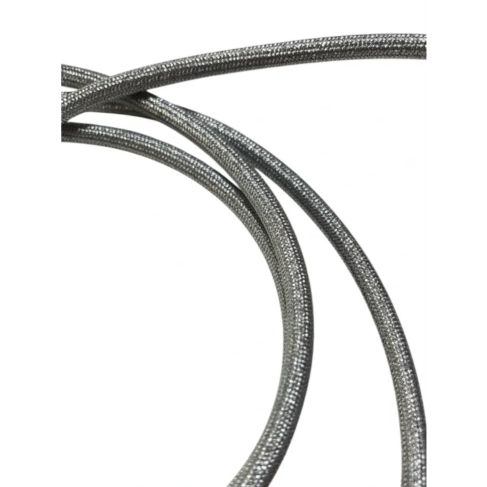 Dekoratif Kumaş Aydınlatma Elektrik Kablosu (2x0,50 TTR) (Simli Gümüş) 1 Metre