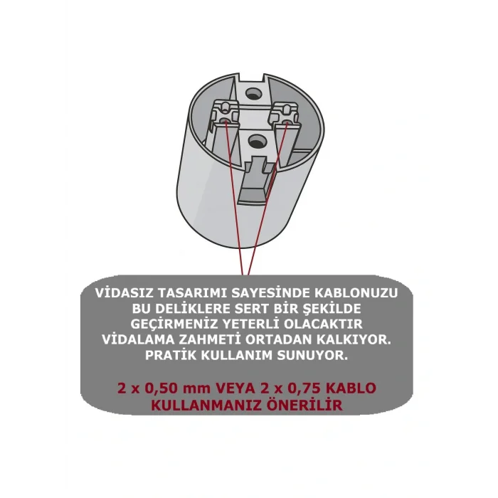 E27 Duy Geçmeli Yarım Diş Avize, Abajur, Lambader Duyu Halkalı - Bakalit Siyah (250V-4A) 5 Adet