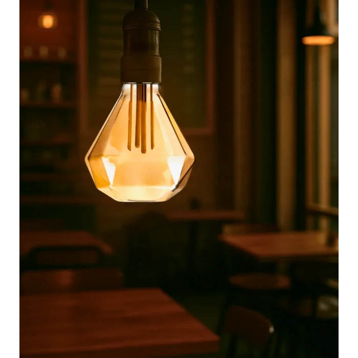 Elmas Tasarım E27 Rustik Ampul Vintage Amber (4,5W - 500 Lümen)-(KIRILMAZ PLASTİK GÖVDE)