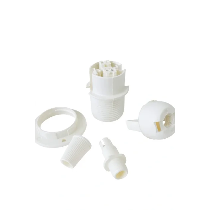 Italyan E14 Duy (MİNİ DUY) Bakalit Geçmeli Yarım Diş Beyaz (250V-2A) 5 Adet