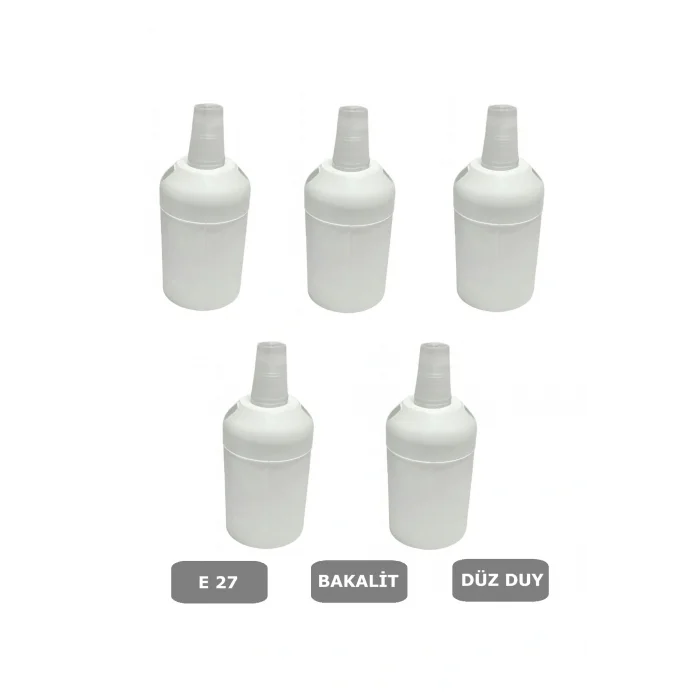 İtalyan Tip E27 Duy Vidasız Geçmeli Düz Bakalit Beyaz (250V-4A) 5 Adet