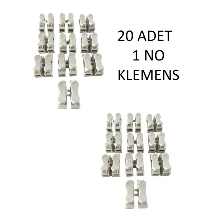 Klamens Vidasız Basmalı İkili 1 No (20 Adet) Beyaz