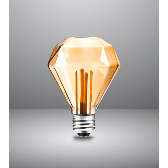 Elmas Tasarım E27 Rustik Ampul Vintage Amber (4,5W - 500 Lümen)-(KIRILMAZ PLASTİK GÖVDE)