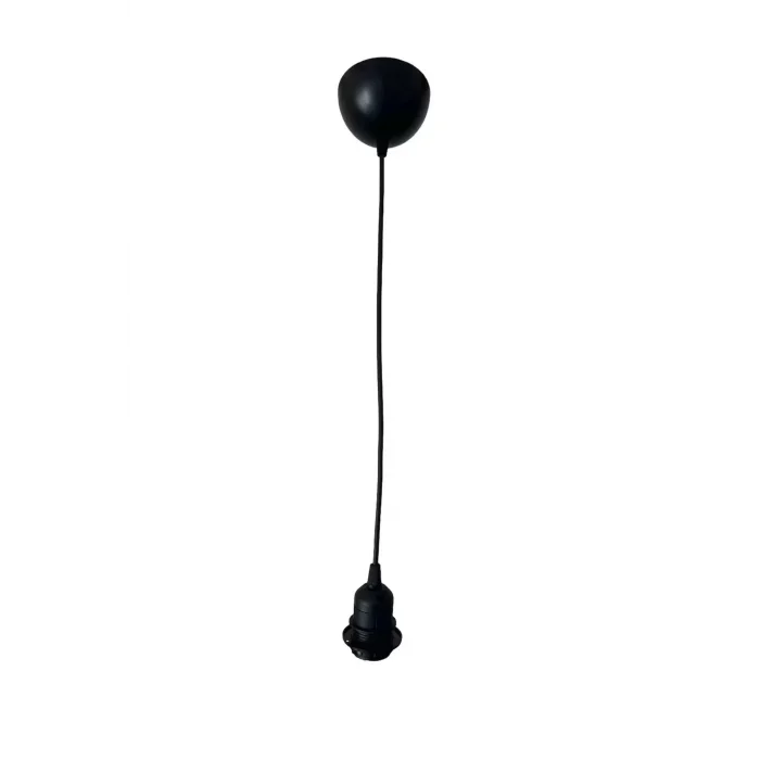 Sarkıt E27 Duy Takımı Yarım Dişli Avize Başlık Duyu Siyah 70cm Bakalit (1 Adet)