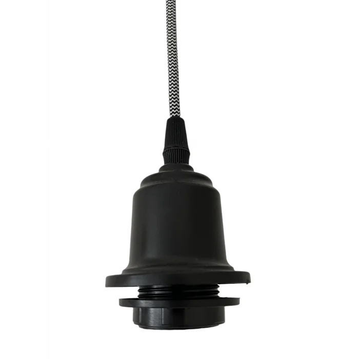 Sarkıt Lale Duy - Zigzag Kumaş Kablo - E27 Avize Başlık Duyu - Kablo 70cm Bakalit