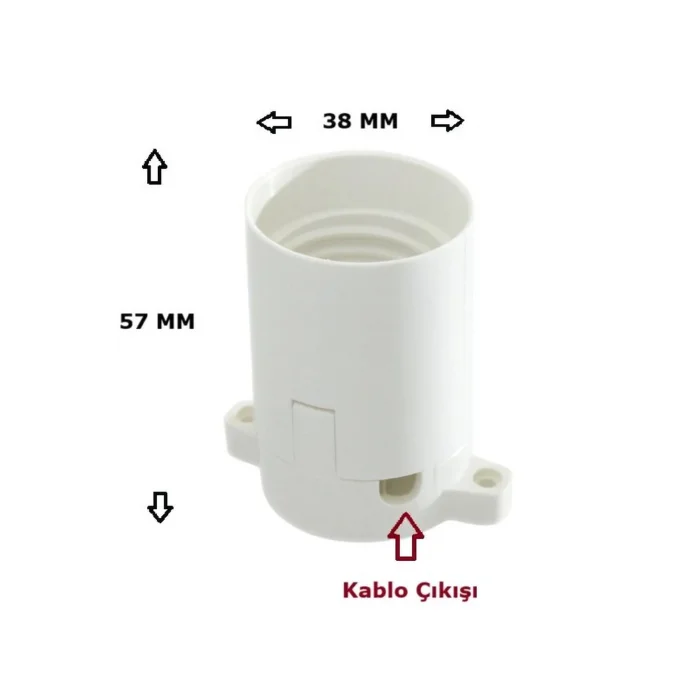 Sıva Üstü Duy E27 Vidasız Geçmeli Donanma Duyu Bakalit Beyaz (250V-4A) 5 Adet