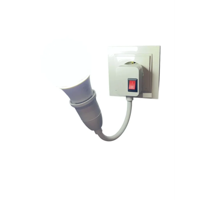 Spiral Kıvrımlı, Fişli, Aç kapa Anahtarlı E27 Duy Plastik (20Cm)