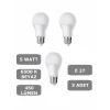 5W E27 Led Ampul 6500K Beyaz Işık (450 Lümen) (3 Adet)
