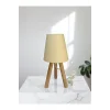 Üç Ayak Mini Ahşap Abajur (Pvc Ekru Başlık)