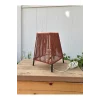 Makrome İpli Metal Masa ve Gece Lambası (Kare Konik - Kiremit)
