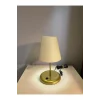 Lyris - Pvc Abajur, Mini Masa Lambası Ekru Başlık, Gold Ayak)