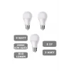 9W E27 Led Ampul 4000K Gün Işığı Işık (3 Adet)