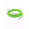 Kumaş Örgü Kablolu, Arapuar Anahtarlı Fiş (2X0,50) Fosforlu Yeşil - 2 Metre