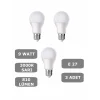 9W E27 Led Ampul 3000K Sıcak Sarı Işık (3 Adet)
