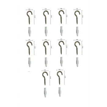 Piton Kanca Açık 20x80 (Boyut 20mm* 45mm) (Avize Tavan Bağlantısı, File Gerdirme vs. için) 10 adet