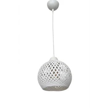 Sarkıt İp Top Avize 20cm Başlık (70cm Kablo) BEYAZ