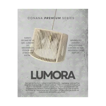 Lumora - Makrome Avize - Ekru, Metal İskelet