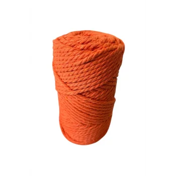 3 Büküm 4mm Makrome İpi (250gr-45m) Pamuk (1 Adet) TURUNCU