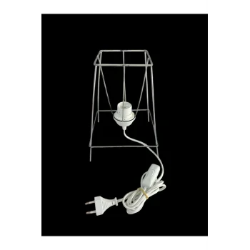 Masa Lambası İskelet Teli 3mm Paslanmaz Galvaniz Metal (2 Metre Arapuarlı Duy Dahil)