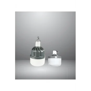 80 Watt Usb Şarjlı Kamp Ampulü - Kancalı Kamp Çadır Lambası 6500K (Teleskopik)