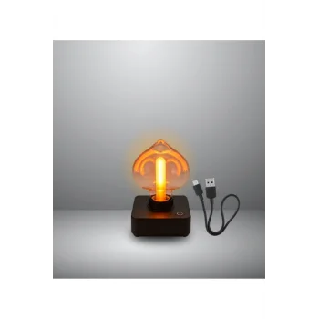 Alevli Dokunmatik Masa Lambası Type C Bağlantılı Mini Şarjlı Gece Lambası (Dimmerli)