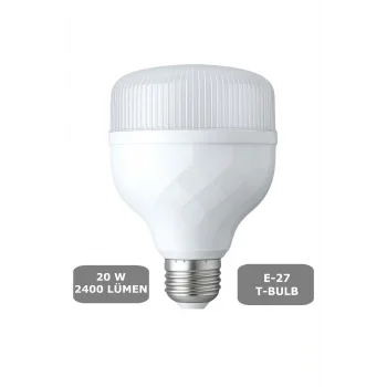 20W Torch Ampul E27 T-BULB Led Beyaz Renk 2400 Lümen