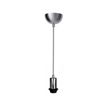 Dekoratif Sarkıt Avize Başlığı Takılabilir E27 Duy 70cm Metal Kumaş Örgü Kablo Krom Kaplama B10