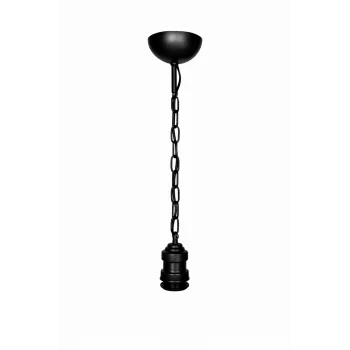 Dekoratif Sarkıt Avize Başlığı Takılabilir E27 Duy 60cm Metal Zincirli Siyah B06