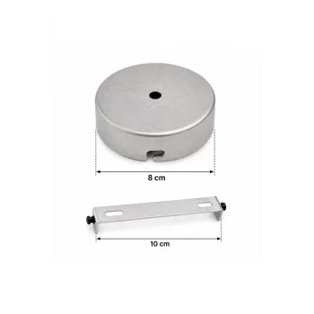 Aplik Arkası veya Avize Tavan Rozansı 8 Cm (Boyasız Ham) Metal