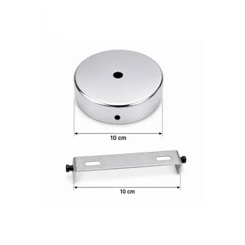 Aplik Arkası veya Avize Tavan Rozansı 10Cm (Parlak Gümüş) Metal