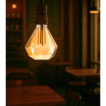 Elmas Tasarım E27 Rustik Ampul Vintage Amber (4,5W - 500 Lümen)-(KIRILMAZ PLASTİK GÖVDE)