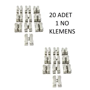 Klamens Vidasız Basmalı İkili 1 No (20 Adet) Beyaz