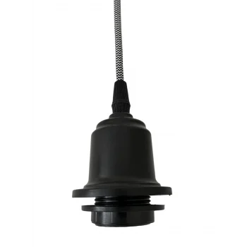 Sarkıt Lale Duy - Zigzag Kumaş Kablo - E27 Avize Başlık Duyu - Kablo 70cm Bakalit