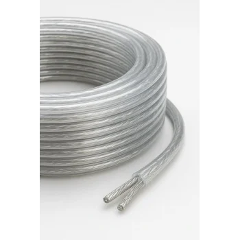 Şeffaf, Aydınlatma Elektrik Kablosu (2x0,50 TTR Yuvarlak Tip) (TAM BAKIR Kalaylı) 3 Metre